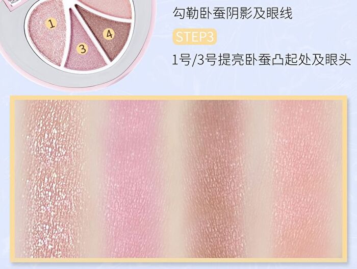 Jill Leen 4-Color Eyeshadow Palette Fluffy Kitty Edition - 2 Types - #08 Purple Grape - 2g