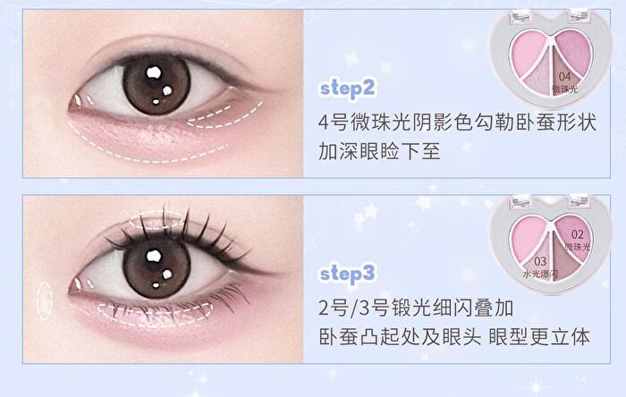 Jill Leen 4-Color Eyeshadow Palette Fluffy Kitty Edition - 2 Types - #08 Purple Grape - 2g
