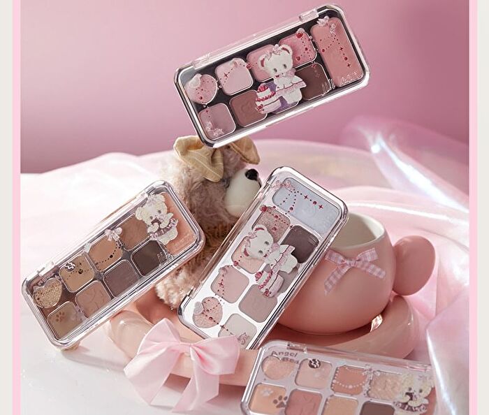 Jill Leen All In One 9-Color Eyeshadow Palette Bear Edition - 4 Types - #902 Cold Brewed Smoked Ash - 8g
