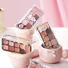 Jill Leen All In One 9-Color Eyeshadow Palette Bear Edition - 4 Types - #903 Cool Pinkish Purple - 8g