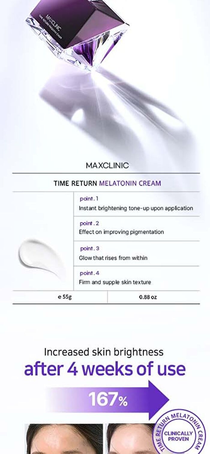 Maxclinic Time Return Melatonin Cream - 2026 Version - 55g