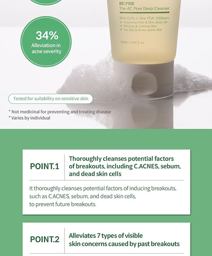 BE:FINE The AC Pore Deep Cleanser - 2026 Version - 135ml