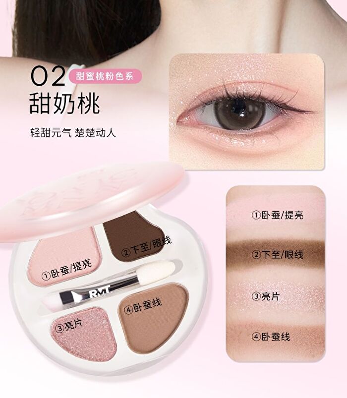 Romantic Beauty 4-Color Eyeshadow Palette - 6 Types - #05/05A Wild Berry - 2.5g