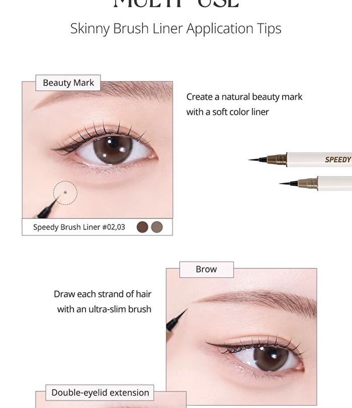 peripera Speedy Skinny Brush Liner - 3 Colors - #02 Taupe Brown