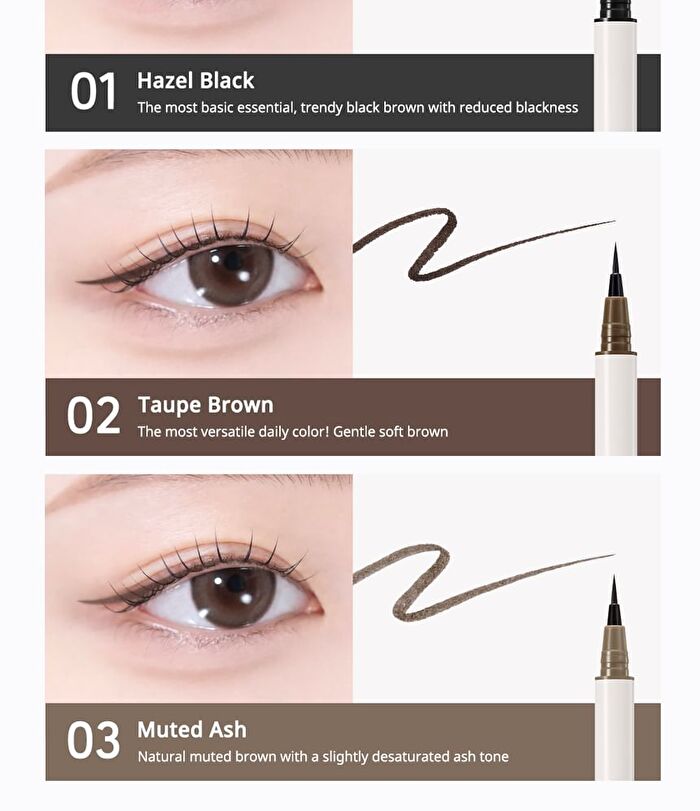 peripera Speedy Skinny Brush Liner - 3 Colors - #03 Muted Ash