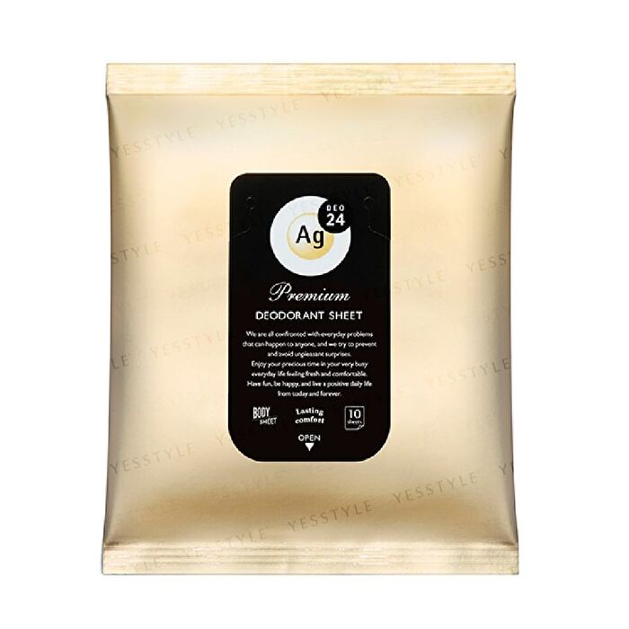 Ag Deo 24 Premium Deodorant Body Sheet - 10 pcs
