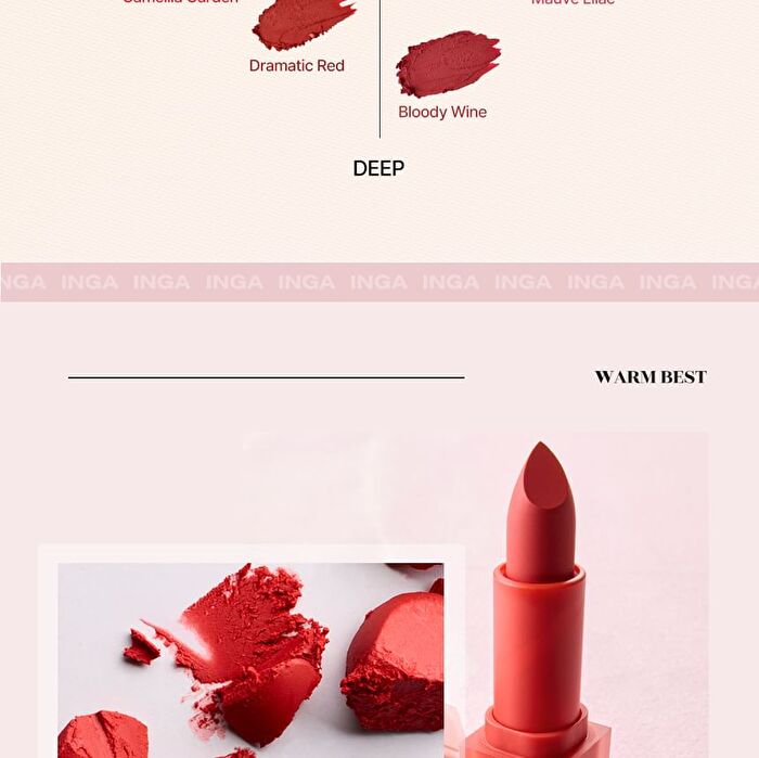 Inga Powder Blur Lipstick - 7 Colors - Mauve Lilac