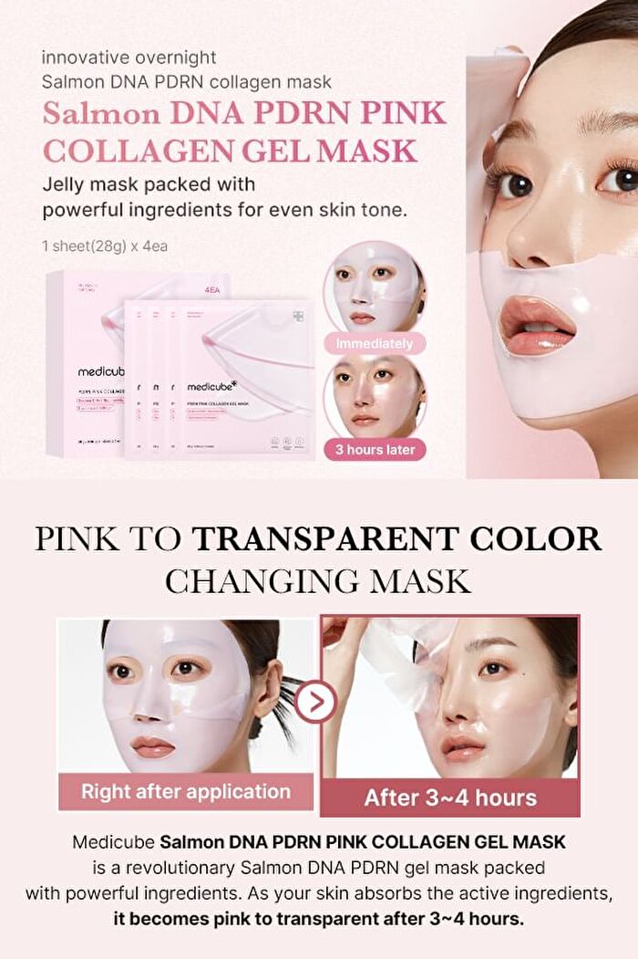 PDRN Pink Collagen Gel Mask Set (EU/UK Packaging) - 28g x 4 sheets