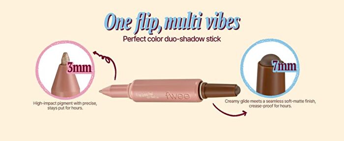fwee Long-Lasting Dual Coloring Stick Eye Shadow - 5 Colors - #01 First Sight