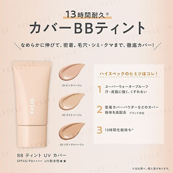Fasio BB Tint UV Cover SPF 45 PA++++ - 01 Pink Beige - 30g