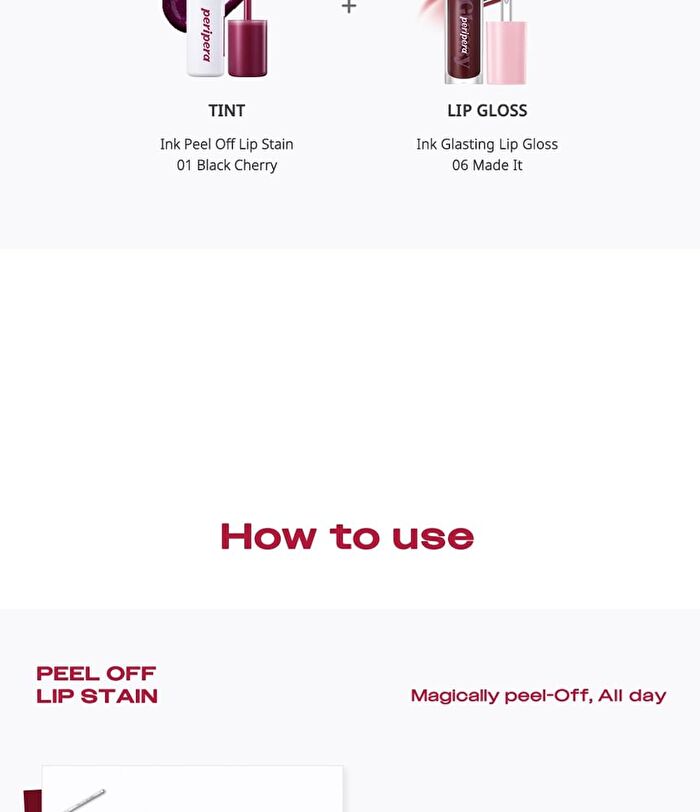 Ink Peel Off Lip Stain - 3 Colors - #01 Black Cherry