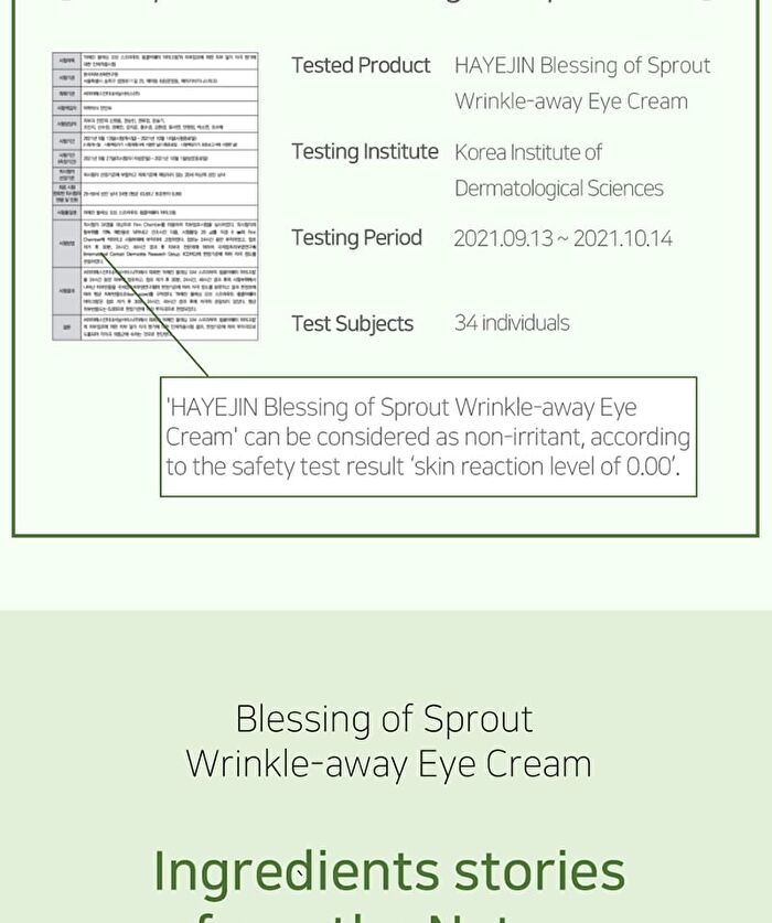 Hayejin Blessing of Sprout Wrinkle-away Eye Cream - 35ml