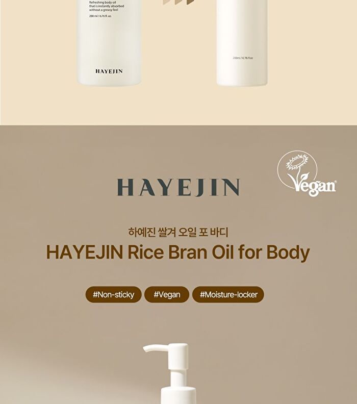 Hayejin Rice Bran Oil for Body - 200ml
