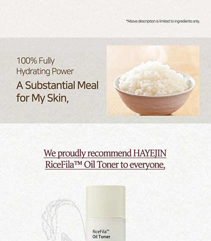 Hayejin RiceFila Oil Toner - 150ml