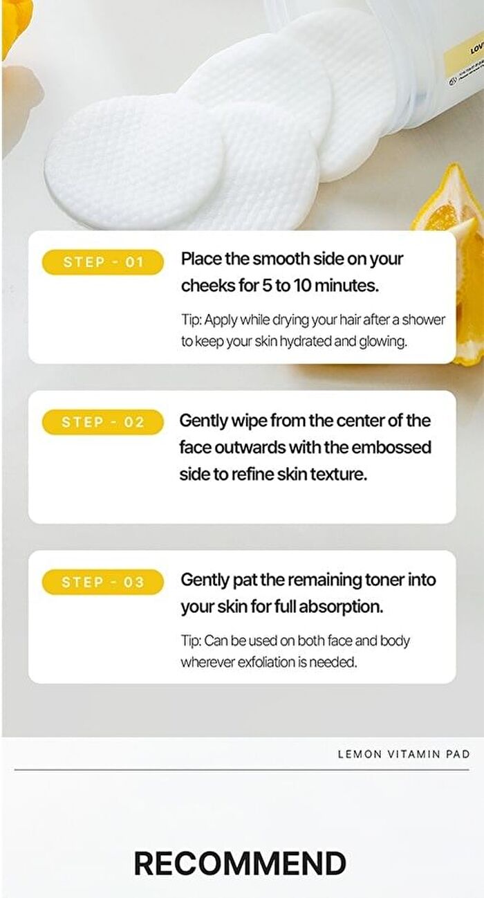 Lemon Sparkling Toner Pad - 70 pads