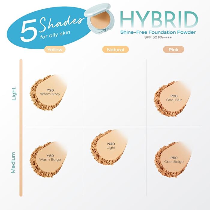 Hybrid Shine-Free Foundation Powder SPF 50 PA++++ - Y20 Warm Ivory