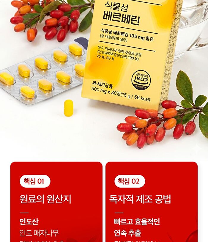 Natural Berberine - 500mg x 30 tablets