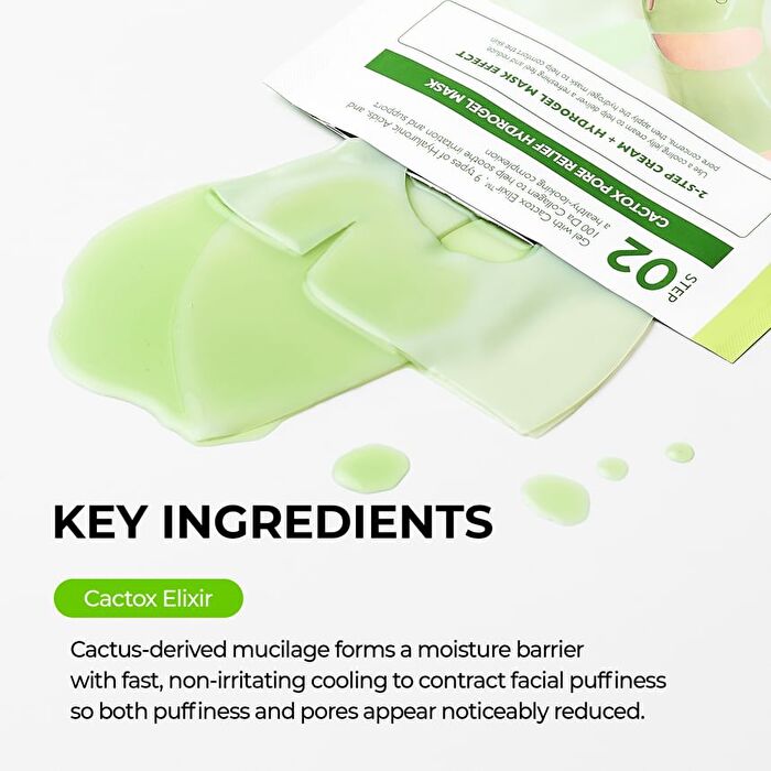 Cactox Jelly Cream Booster & Pore Relief Hydrogel Mask Set - 4 sheets