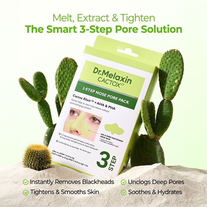 Cactox 3-Step Nose Pore Pack Set - 3 pcs