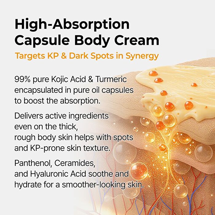 Kojic Acid Turmeric Capsule Body Cream - 200g