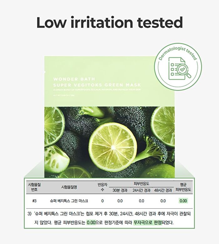 Chosungah Beauty Wonder Bath Super Vegitoks Green Mask - 28g x 1 sheet