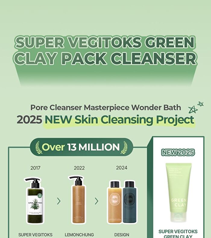 Chosungah Beauty Wonder Bath Super Vegitoks Green Clay Pack Cleanser - 130ml