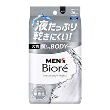 Kao Men's Biore Face & Body Sheet Fragrance-Free - 26 pcs