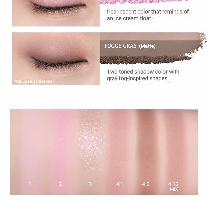 peripera Ink Pocket Shadow Palette - 3 Types - #12 Fallen For Soft Pink