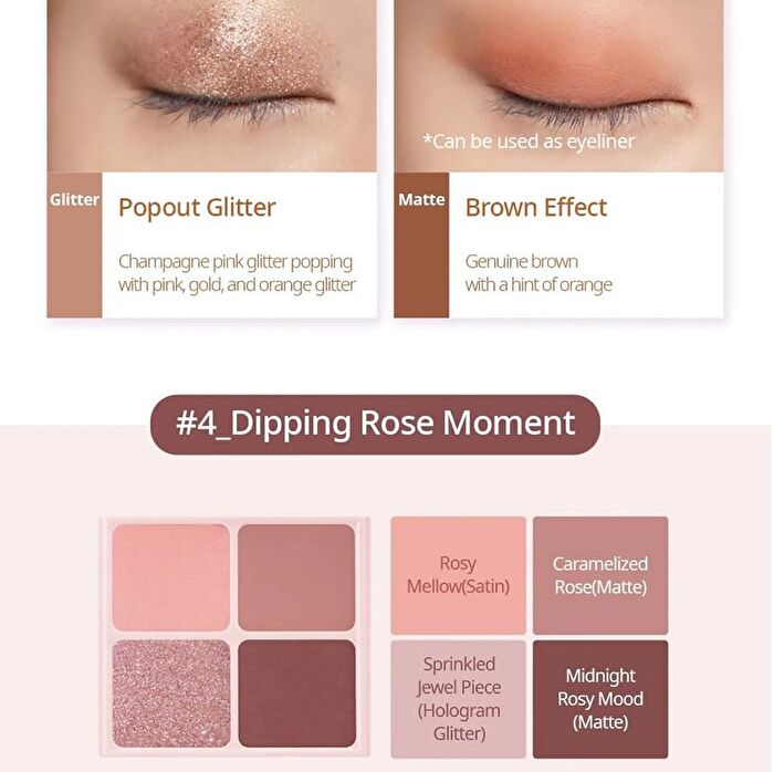 peripera Ink Pocket Shadow Palette - 3 Types - #12 Fallen For Soft Pink