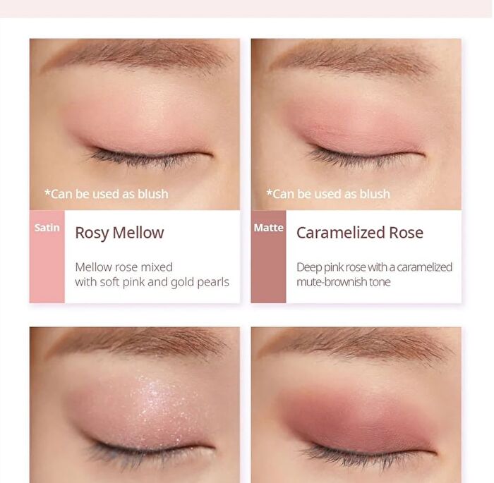 peripera Ink Pocket Shadow Palette - 3 Types - #12 Fallen For Soft Pink