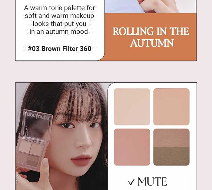 peripera Ink Pocket Shadow Palette - 3 Types - #12 Fallen For Soft Pink