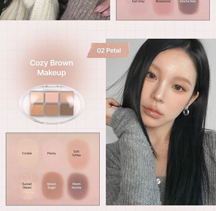 Perfect Match Eyeshadow Palette - 3 Types - #02 Petal