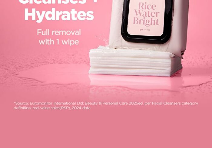 Rice Water Bright Cleansing Facial Wipes - 2026 Version - 50 sheets