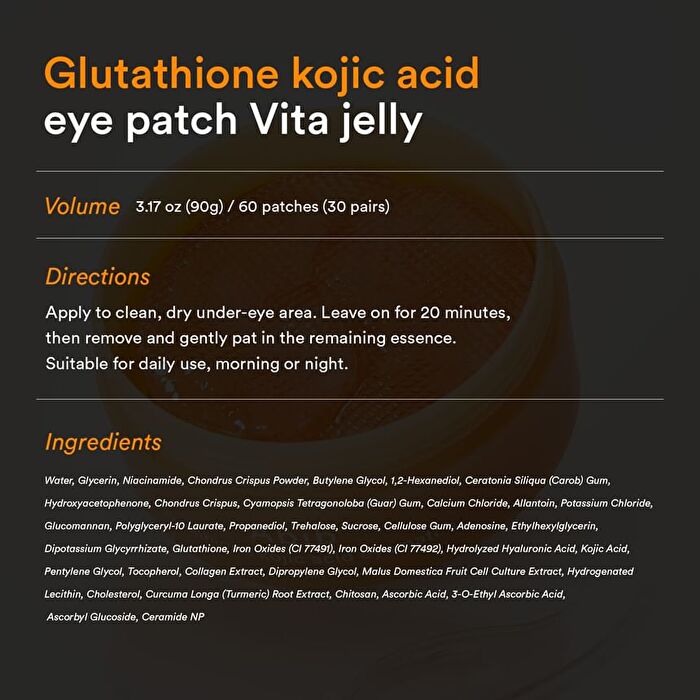 Glutathione Kojic Acid Eye Patch Vita Jelly - 60 patches