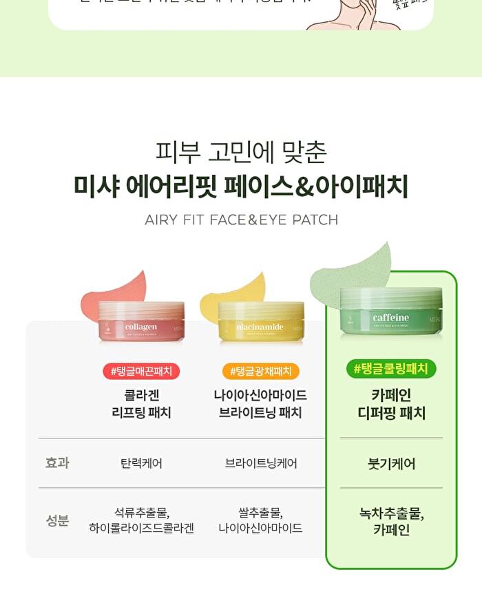 Airy Fit Caffeine Depuffing Face & Eye Patch - 60 patches