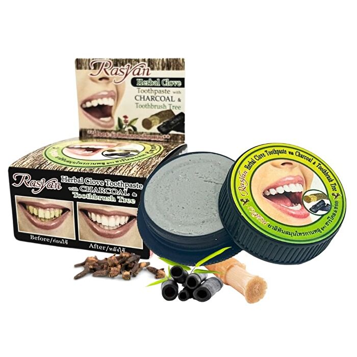Herbal Clove Toothpaste with Charcoal & Toothbrush Tree - 25g
