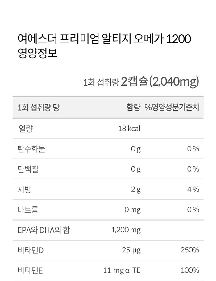 Esther Formula Lyuh Esther Premium rTG Omega 1200 - 1020mg x 120 capsules