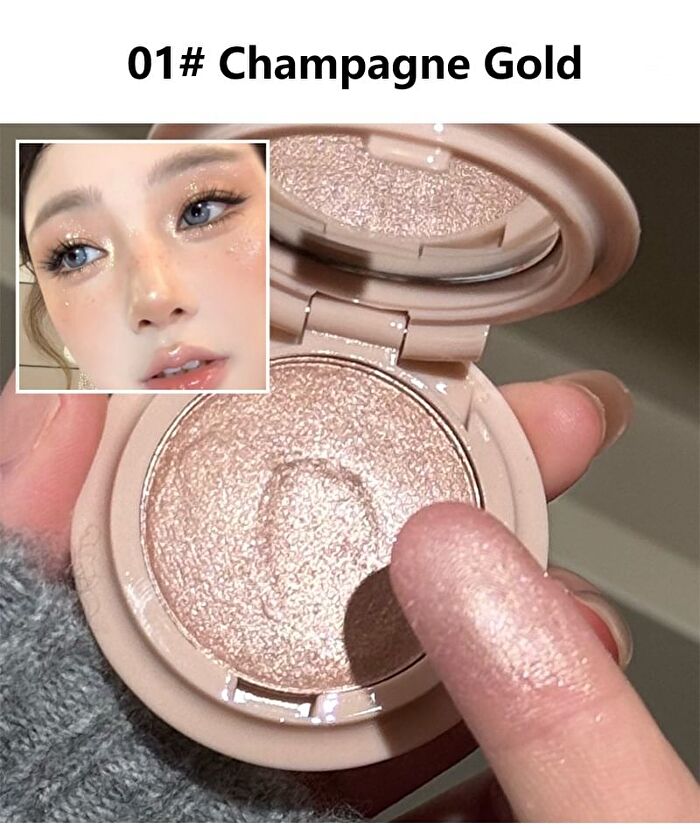 Pink Purple Single Highlighter - 3 Colors - 01# Champagne Gold - 4.8g