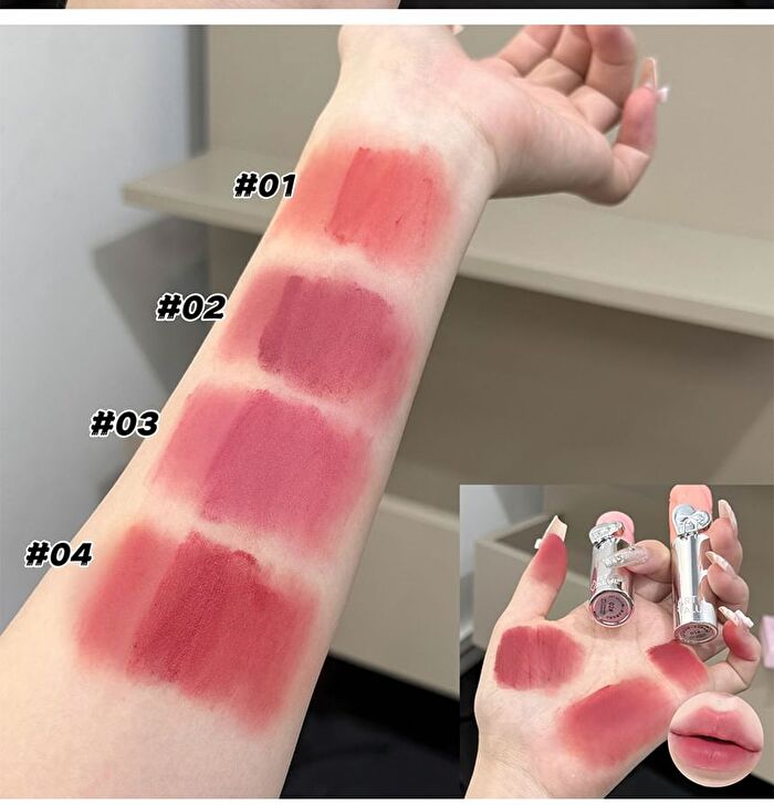 Butterfly Heart Whispers Matte Lip Mud - 4 Colors - 03# Raspberry Pink - 1.5g