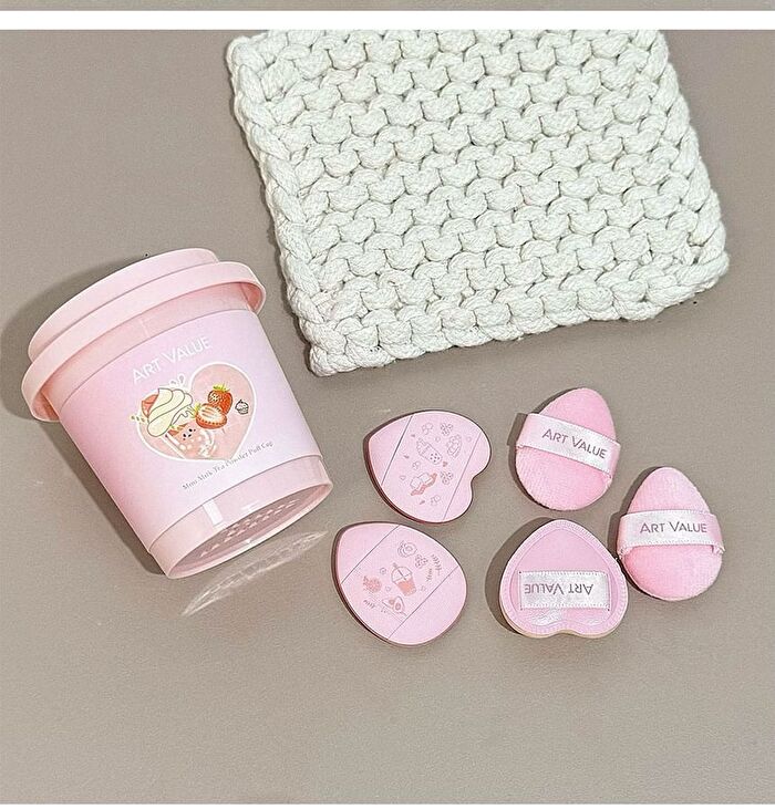 Milk Tea Mini Powder Puff - Set - 5pcs