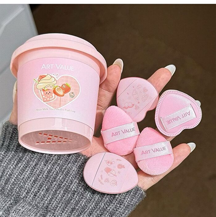 Milk Tea Mini Powder Puff - Set - 5pcs