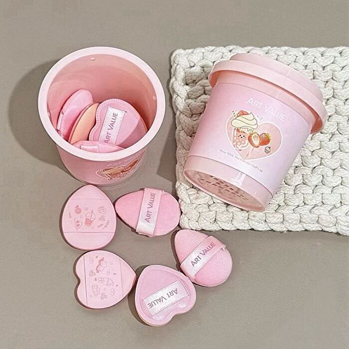 Milk Tea Mini Powder Puff - Set - 5pcs