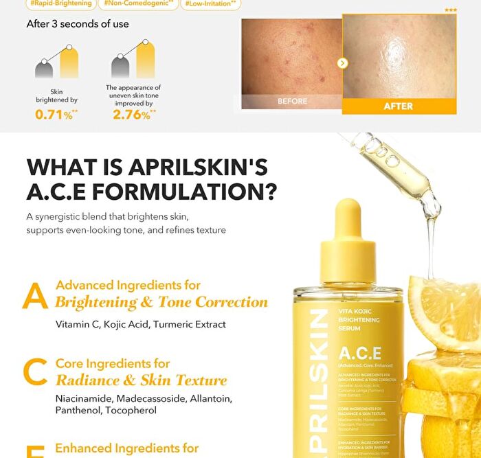 Aprilskin A.C.E Vita Kojic Brightening Serum - 110g