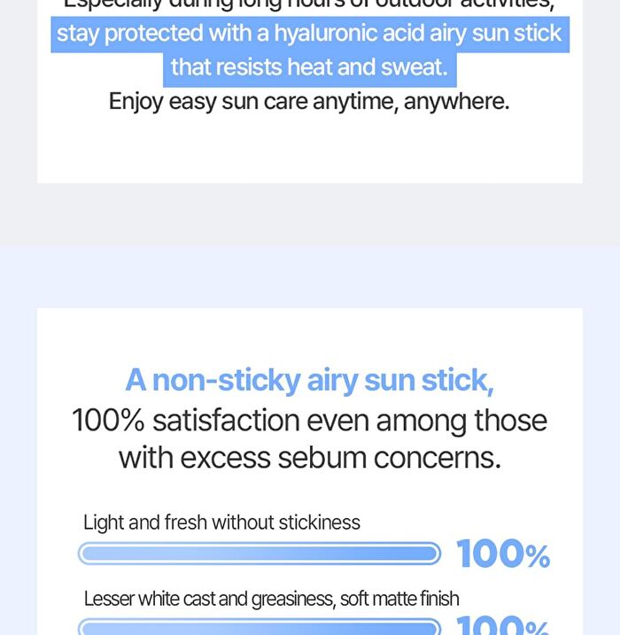 Jung Saem Mool BeginS Blue Chamomile Hyaluronic Acid Airy Sun Stick - 15g