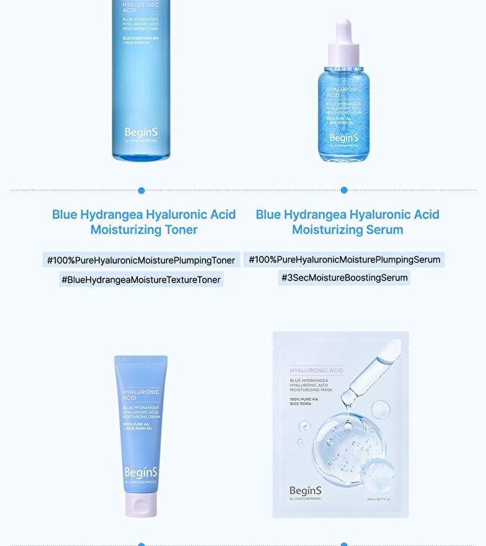 Jung Saem Mool BeginS Blue Hydrangea Hyaluronic Acid Moisturizing Toner - 300ml