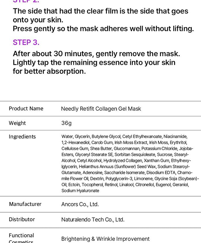 Retifit Collagen Gel Mask Set - 36g x 4 sheets