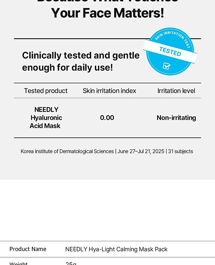 Hya-light Calming Mask - 25g x 1 sheet