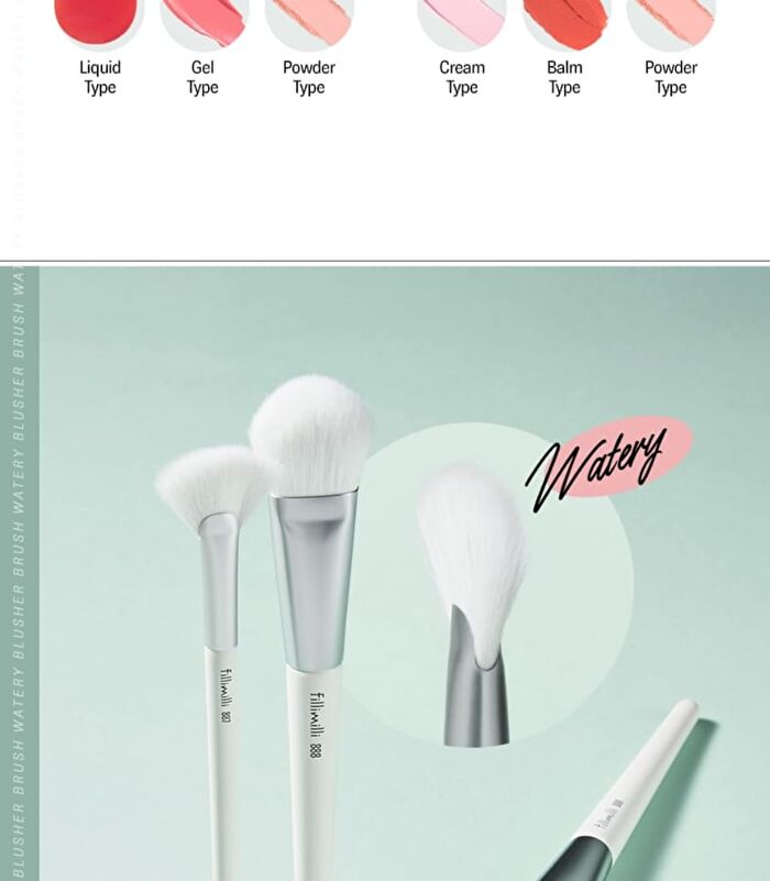 Watery Blusher Brush 887 Set - 2 pcs