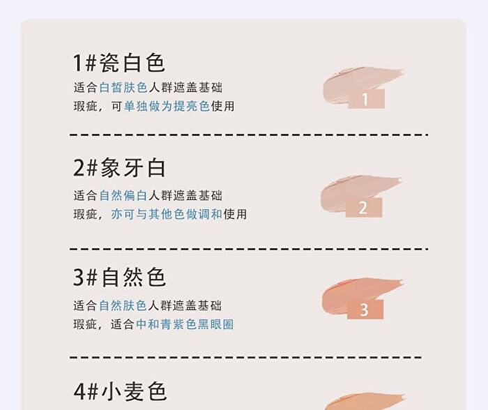 Original Artist Four Color Silk Soft Concealer - (1.5g x 2 + 2.5g x 2)