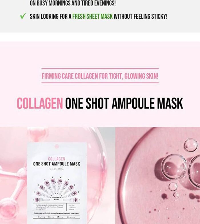 Hyaluronic Acid One Shot Ampoule Mask Sheet - 5 Types - #Collagen